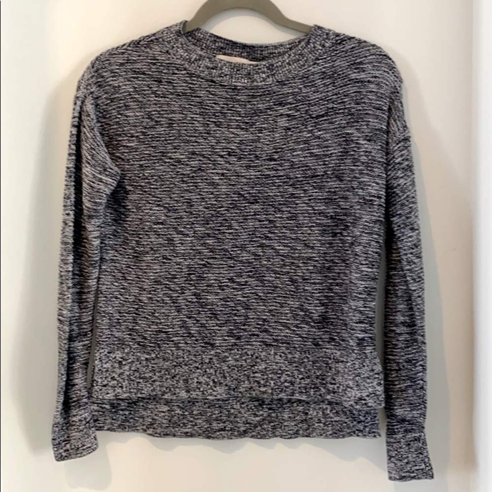 Ann Taylor Loft Marbled Black and White Sweater